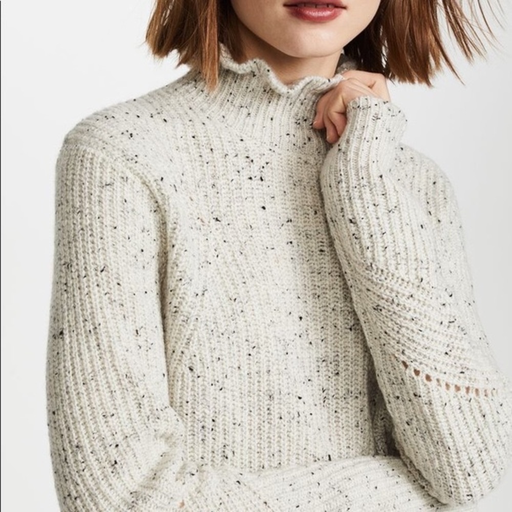 Joie ruffle collar wool turtleneck sweater